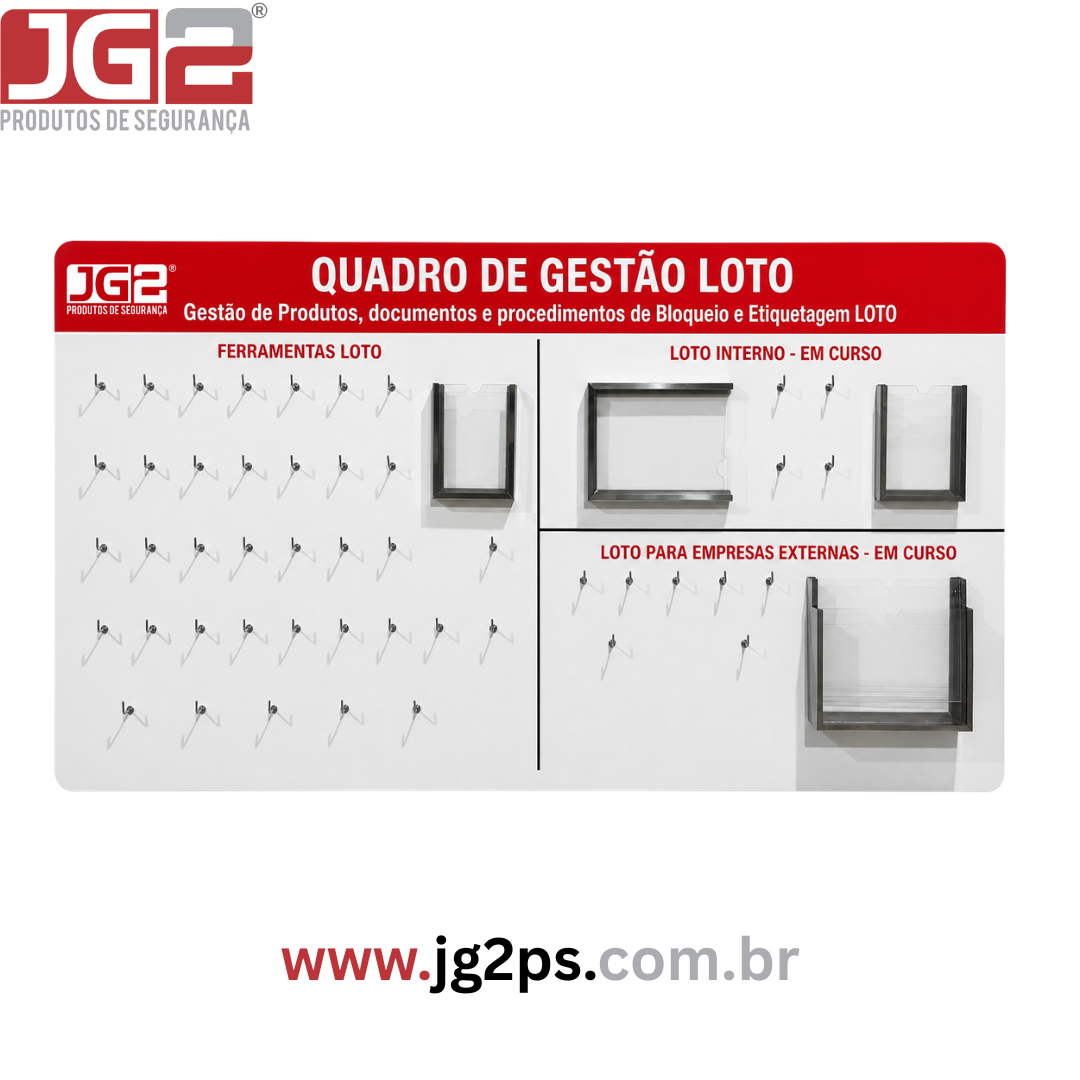 Quadro para Dispositivos e Procedimentos LOTO 2000 x 1000 mm em Aço JGL991-1