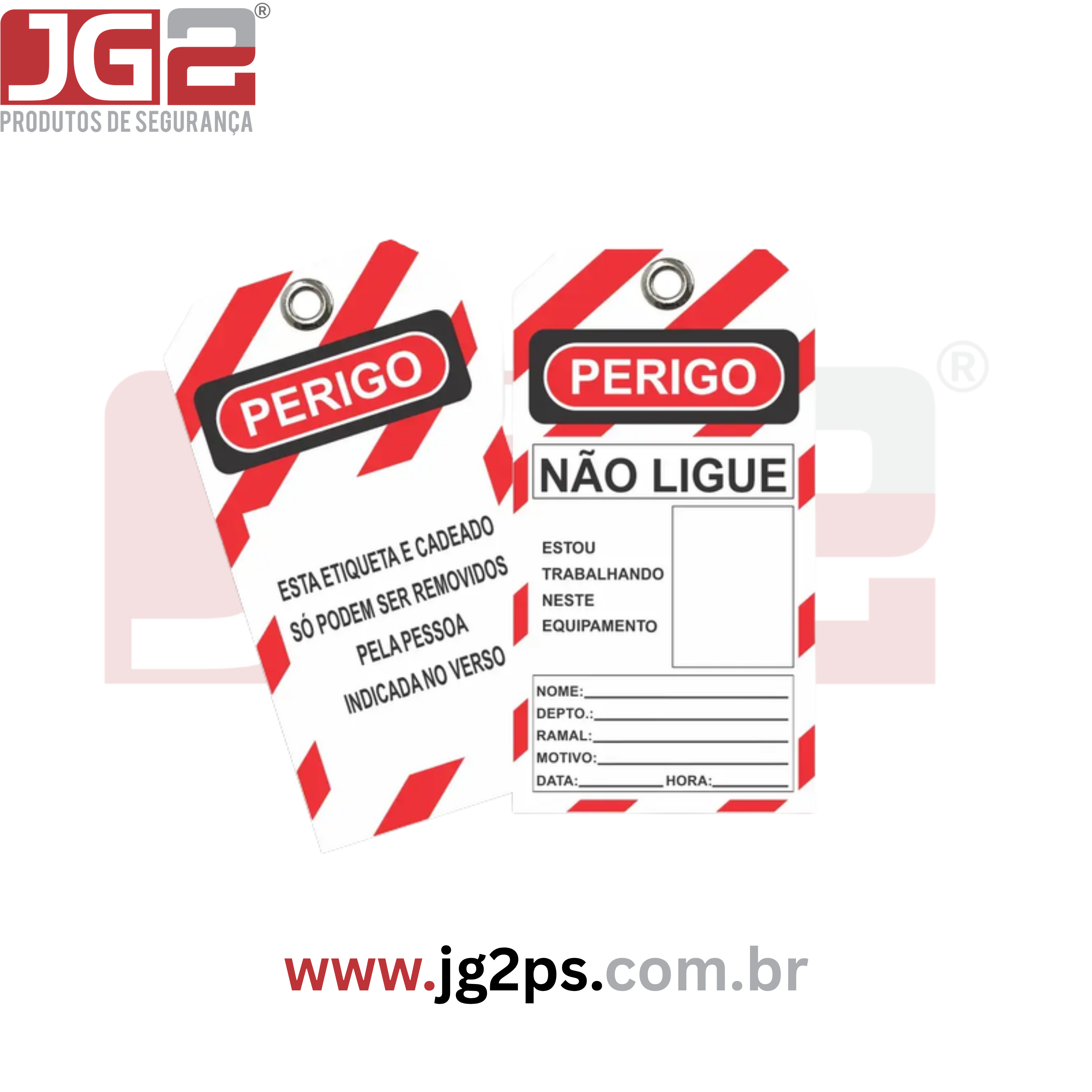 Etiqueta de Bloqueio Laminada Personalizavel c/ Foto 146x77mm PVC 2mm JGL600-5