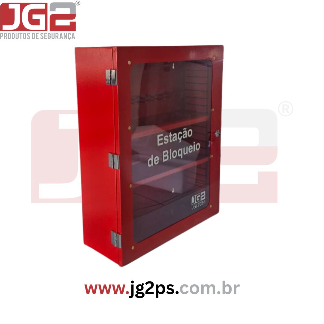 Estação de Bloqueio (G) 600 x 480 x 180 mm com 2 Prateleiras em Aço JGL705-1